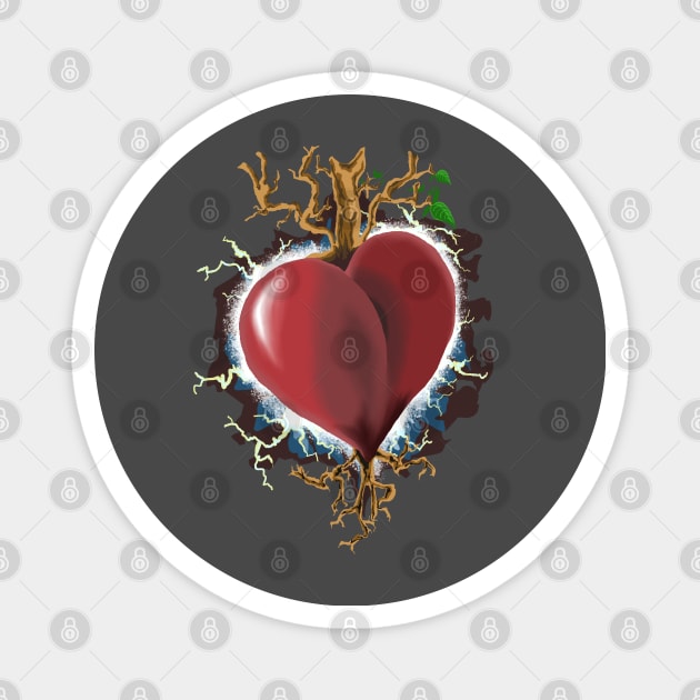 On Heart Power Magnet by Markyartshop